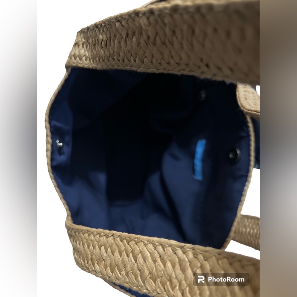 DRAPER JAMES NATURAL STRAW BAG. With bow Summer pool party Beach flirty Romantic - Picture 10 of 15